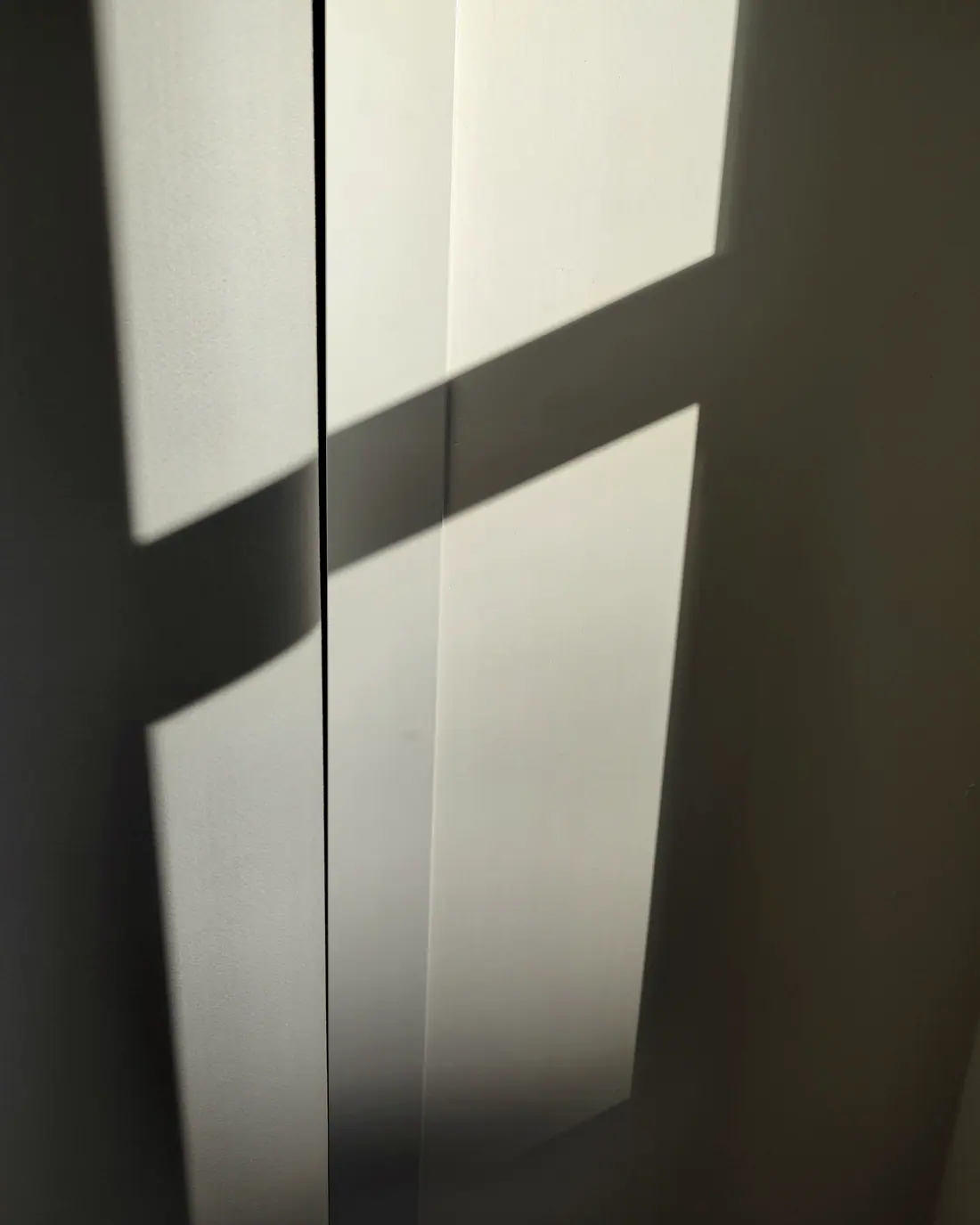 Light crossing a plaster stair