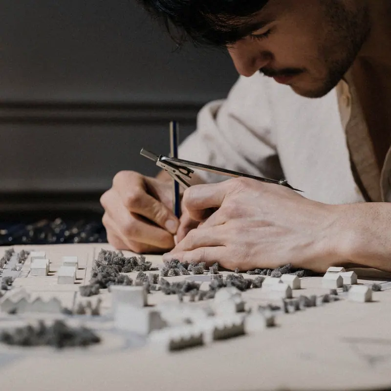 A physical study model under construction